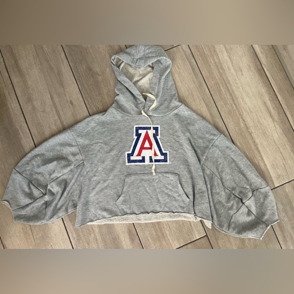 Flying Colors U of Arizona Wildcats Delilah cropped gray hoodie xs - Picture 4 of 7